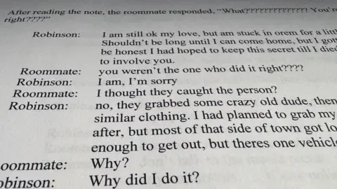 Detailed Text Thread Involving Charlie Kirk Suspect and Co-resident